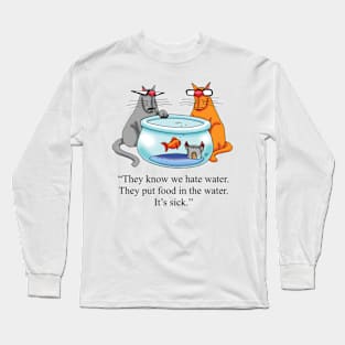 Funny Spectickles Cat and Fish Humor Long Sleeve T-Shirt